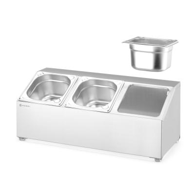 Držák kontejnerů Gastronorm, HENDI, 3 přihrádky, 512x245x(H)215mm | 820032